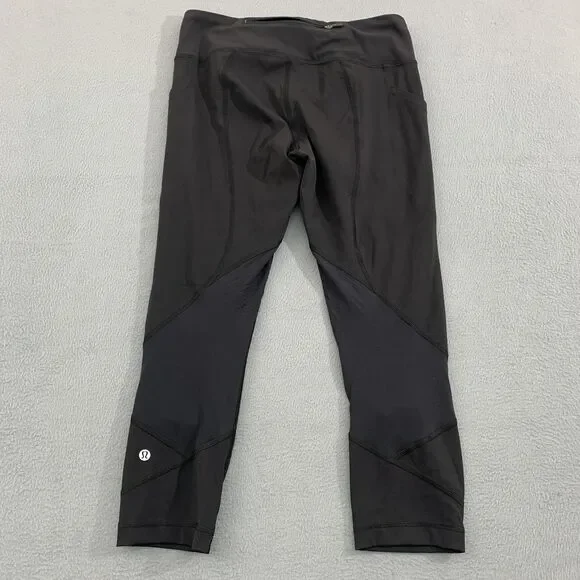 Lululemon Pants Womens 6 Pace Rival Crop Yoga Athletic Pocket Zip Activewear - Picture 8 of 13